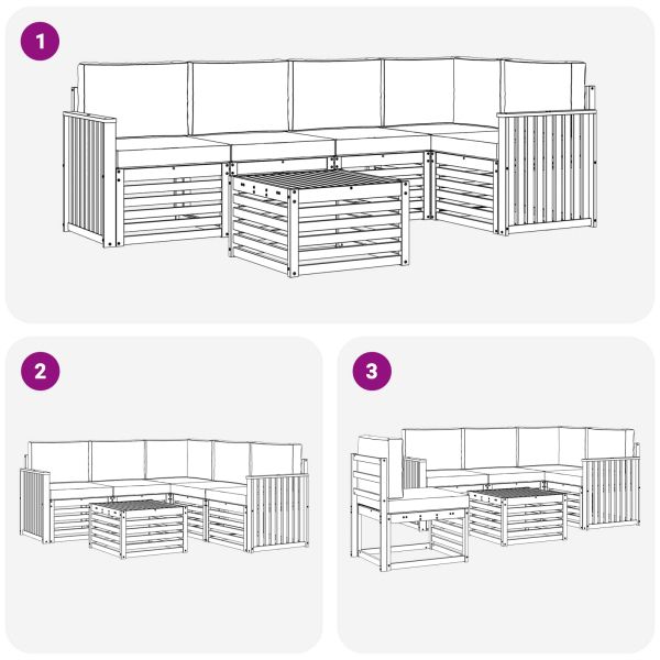 Комплекти дивани с възглавница 6 pcs Натурален и Антрацит