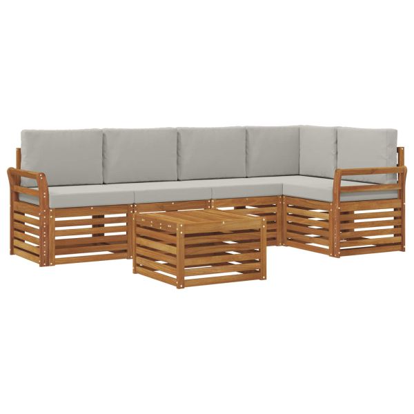 Комплекти дивани с възглавница 6 pcs Естествено и светло сиво