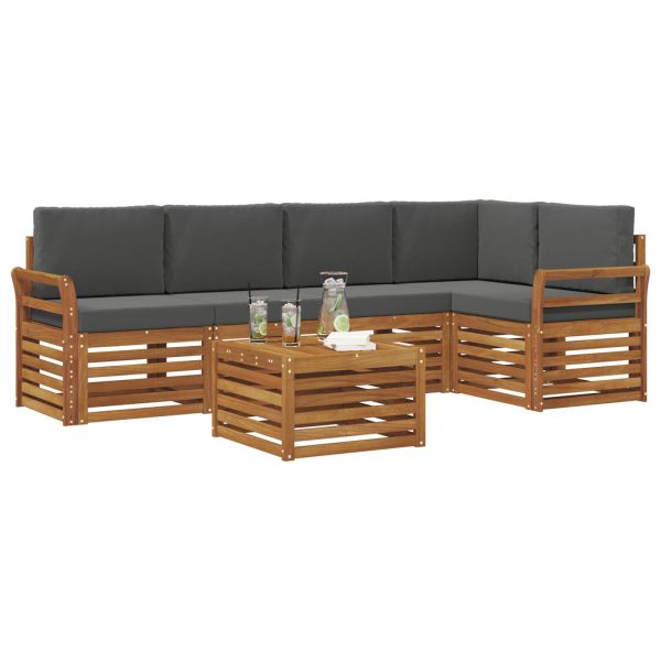 Комплекти дивани с възглавница 6 pcs Натурален и Антрацит