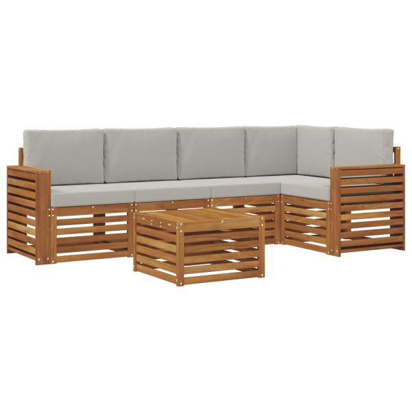 Комплекти дивани с възглавница 6 pcs Естествено и светло сиво