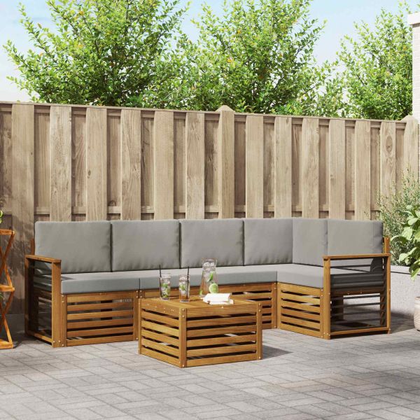 Комплекти дивани с възглавница 6 pcs Естествено и светло сиво