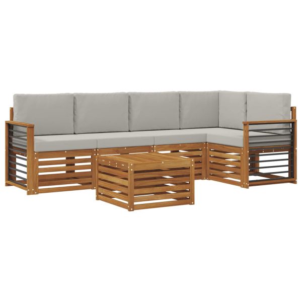 Комплекти дивани с възглавница 6 pcs Естествено и светло сиво