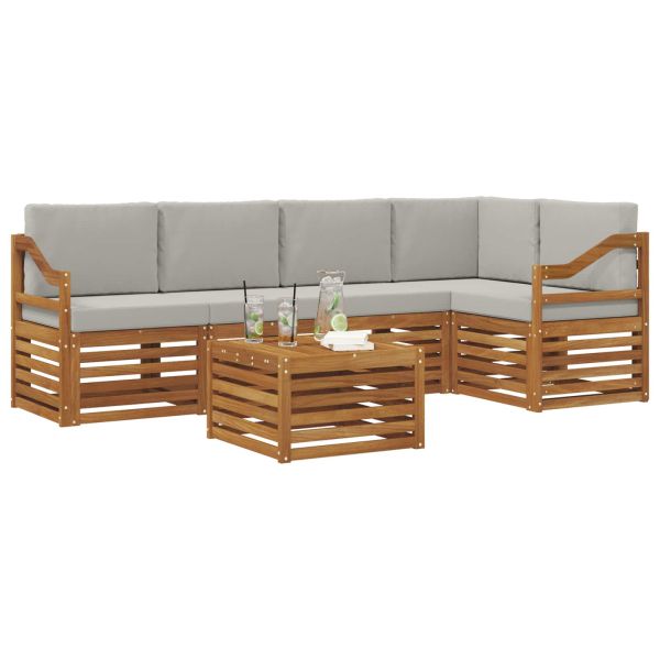 Комплекти дивани с възглавница 6 pcs Естествено и светло сиво