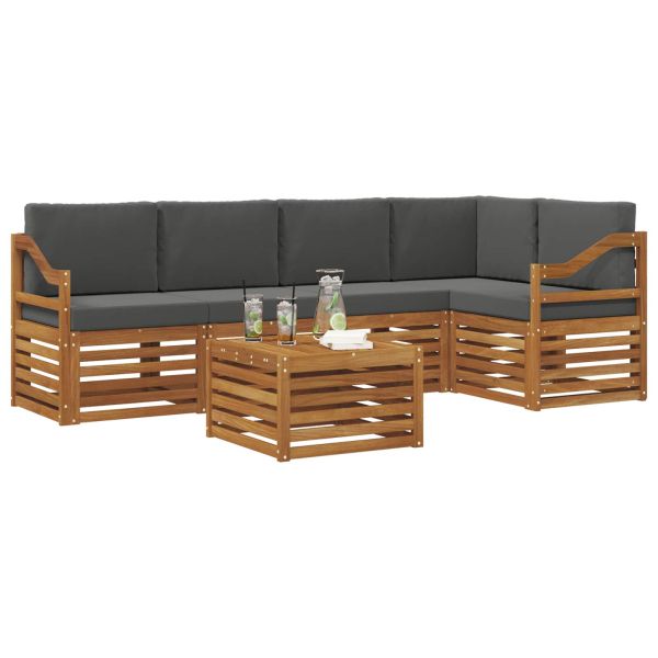 Комплекти дивани с възглавница 6 pcs Натурален и Антрацит