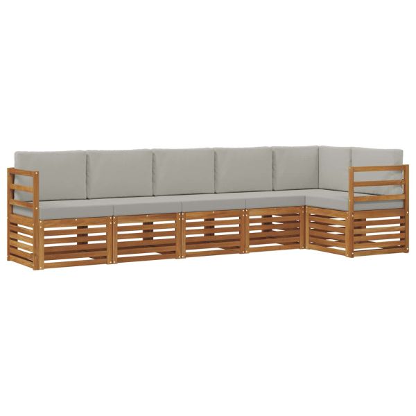 Комплекти дивани с възглавница 6 pcs Естествено и светло сиво