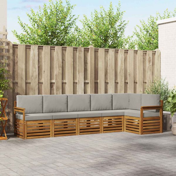 Комплекти дивани с възглавница 6 pcs Естествено и светло сиво