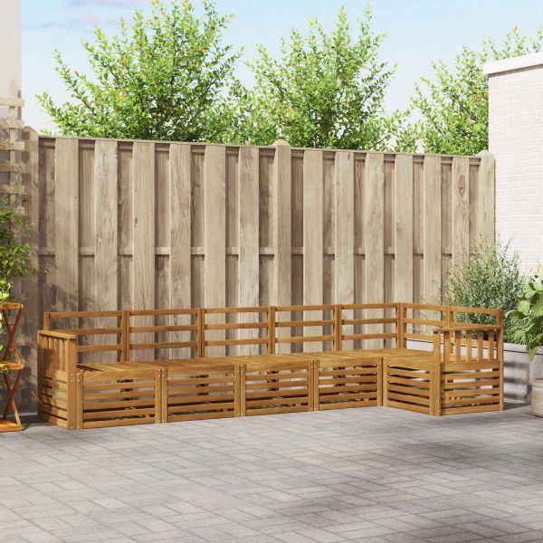 Комплекти дивани 6 pcs Естествен Солидно акациево дърво