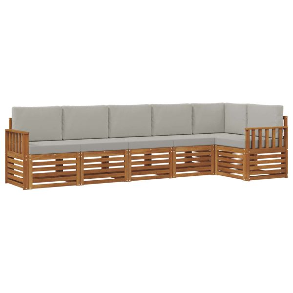 Комплекти дивани с възглавница 6 pcs Естествено и светло сиво