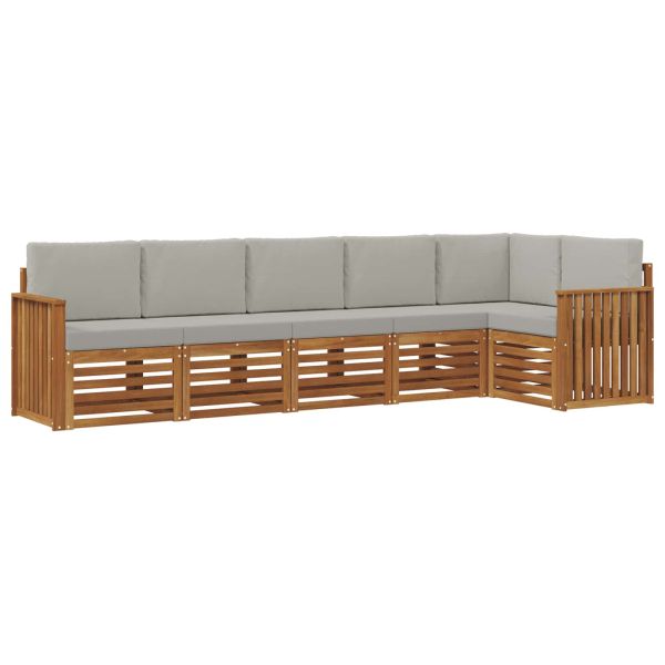 Комплекти дивани с възглавница 6 pcs Естествено и светло сиво