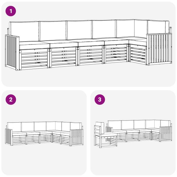 Комплекти дивани с възглавница 6 pcs Натурален и Антрацит