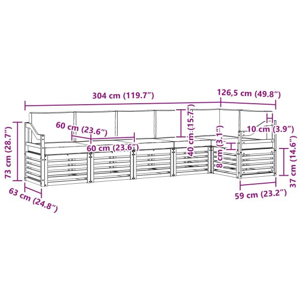 Комплекти дивани с възглавница 6 pcs Натурален и Антрацит