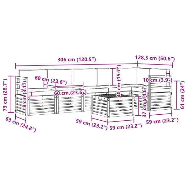 Комплекти дивани с възглавница 7 pcs Натурален и Антрацит