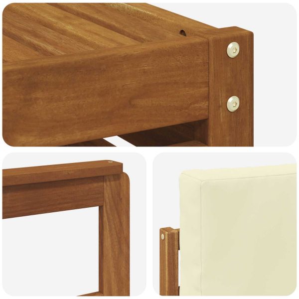 Комплекти дивани 7 pcs Натурален и Крема Солидно акациево дърво