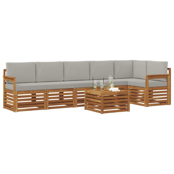 Комплекти дивани с възглавница 7 pcs Естествено и светло сиво