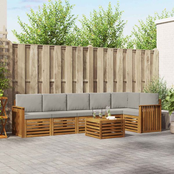 Комплекти дивани с възглавница 7 pcs Естествено и светло сиво