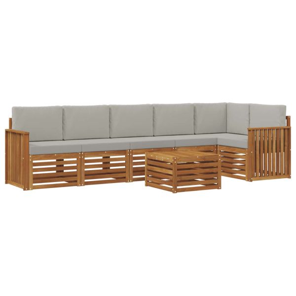 Комплекти дивани с възглавница 7 pcs Естествено и светло сиво