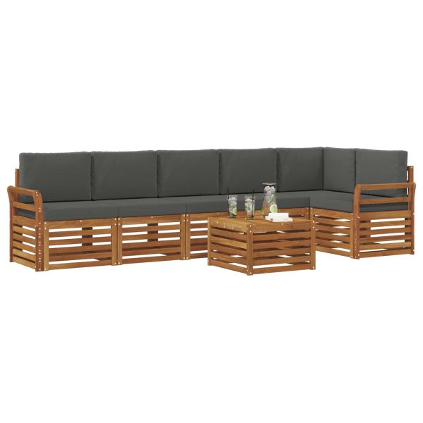 Комплекти дивани с възглавница 7 pcs Натурален и Антрацит