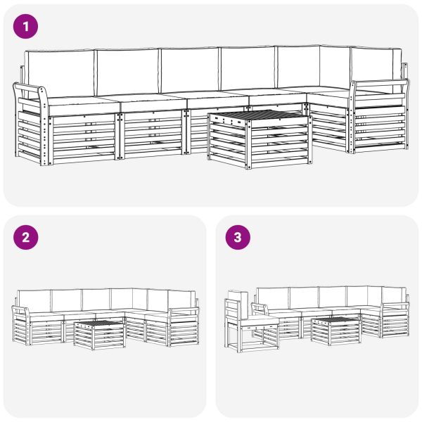 Комплекти дивани с възглавница 7 pcs Натурален и Антрацит