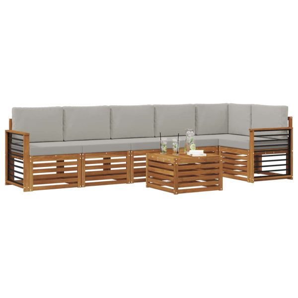 Комплекти дивани с възглавница 7 pcs Естествено и светло сиво