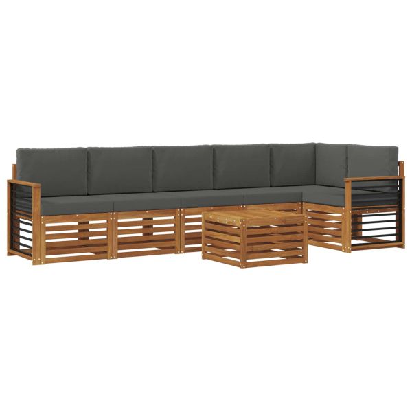 Комплекти дивани с възглавница 7 pcs Натурален и Антрацит