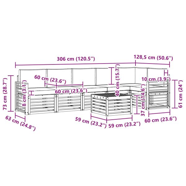 Комплекти дивани с възглавница 7 pcs Натурален и Антрацит