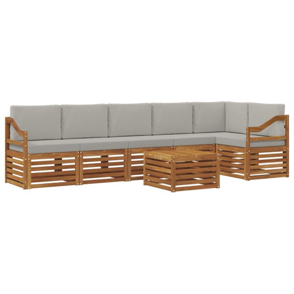 Комплекти дивани с възглавница 7 pcs Естествено и светло сиво