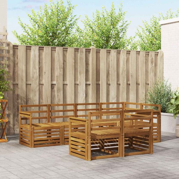 Комплекти дивани 7 pcs Естествен Солидно акациево дърво