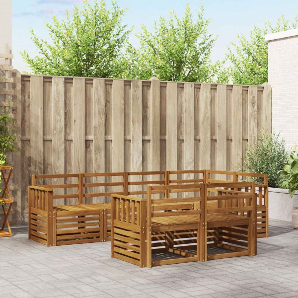 Комплекти дивани 7 pcs Естествен Солидно акациево дърво