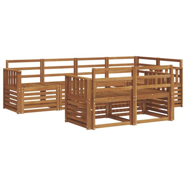 Комплекти дивани 7 pcs Естествен Солидно акациево дърво