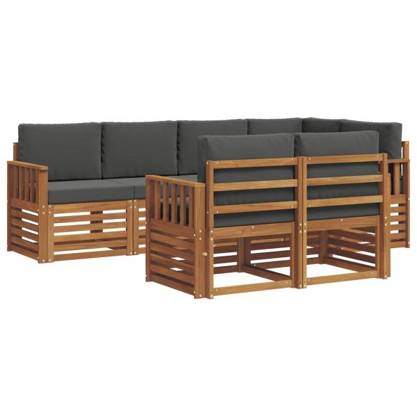 Комплекти дивани с възглавница 7 pcs Натурален и Антрацит