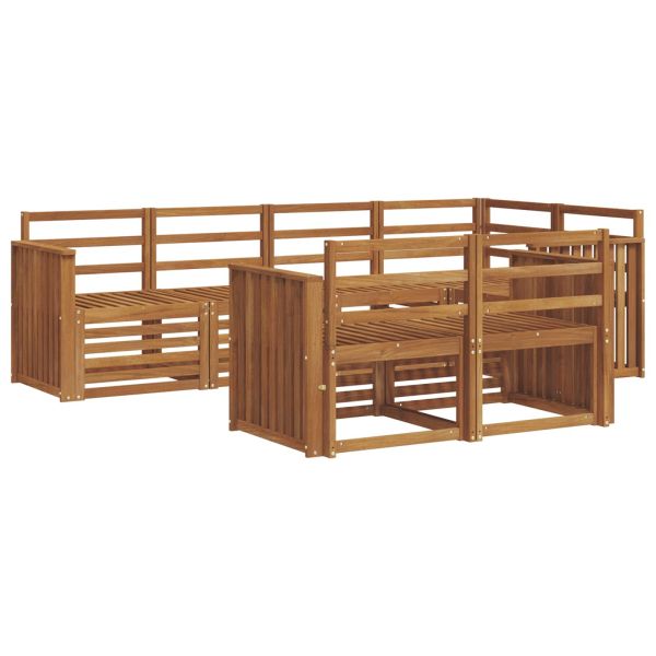 Комплекти дивани 7 pcs Естествен Солидно акациево дърво