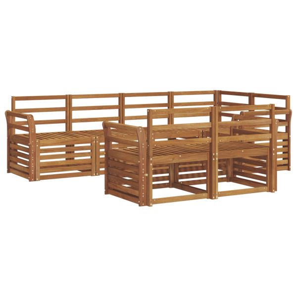 Комплекти дивани 7 pcs Естествен Солидно акациево дърво