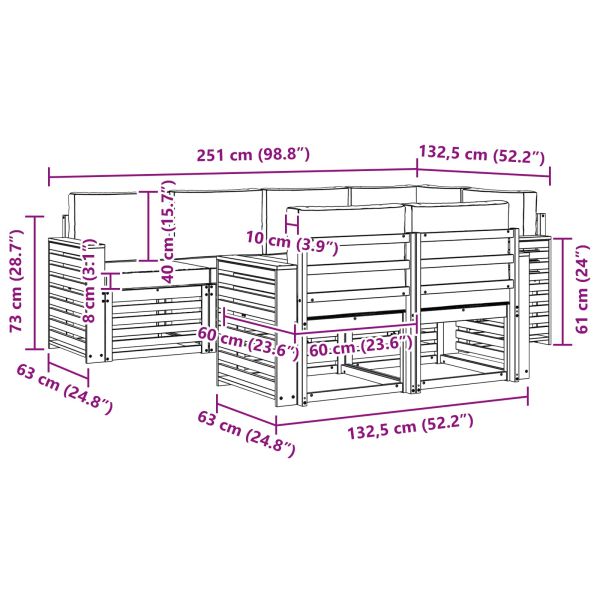 Комплекти дивани с възглавница 7 pcs Естествено и светло сиво