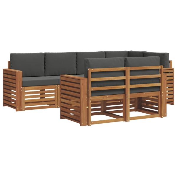 Комплекти дивани с възглавница 7 pcs Натурален и Антрацит