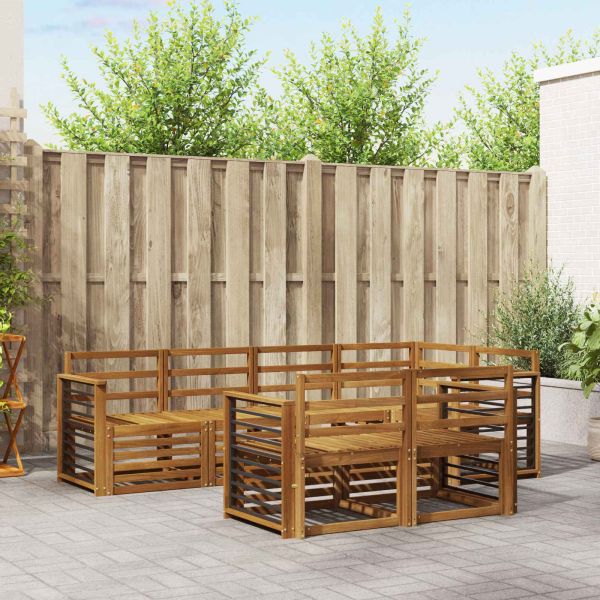 Комплекти дивани 7 pcs Естествен Солидно акациево дърво