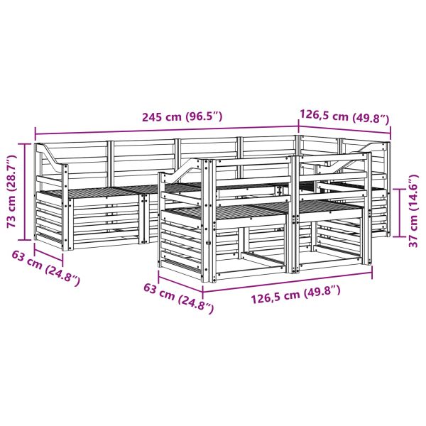 Комплекти дивани 7 pcs Естествен Солидно акациево дърво