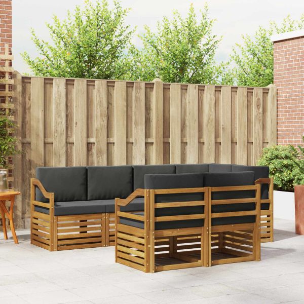 Комплекти дивани с възглавница 7 pcs Натурален и Антрацит