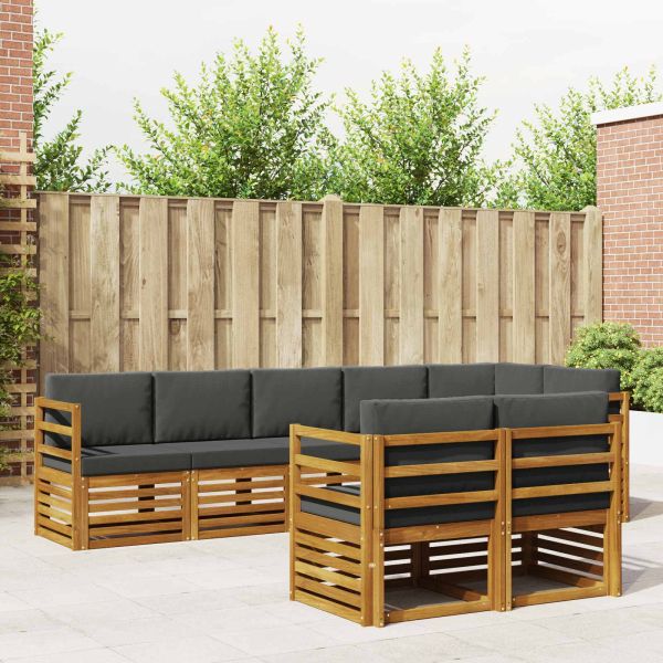 Комплекти дивани с възглавница 8 pcs Натурален и Антрацит