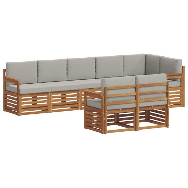 Комплекти дивани с възглавница 8 pcs Естествено и светло сиво