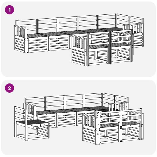 Комплекти дивани 8 pcs Естествен Солидно акациево дърво