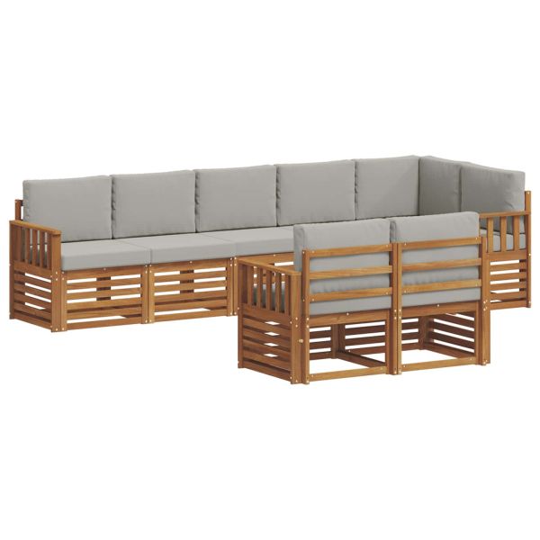 Комплекти дивани с възглавница 8 pcs Естествено и светло сиво