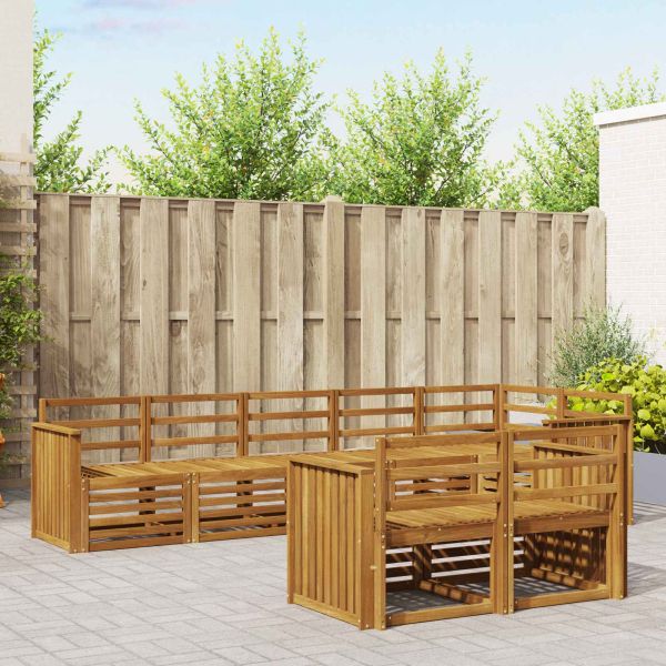 Комплекти дивани 8 pcs Естествен Солидно акациево дърво