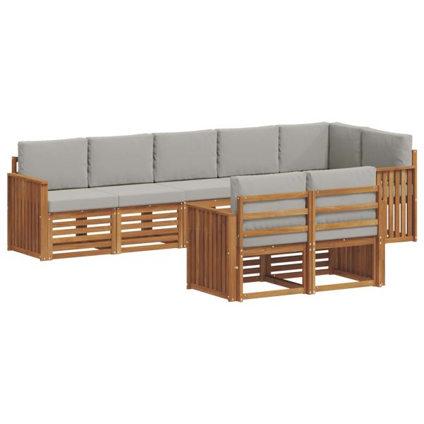 Комплекти дивани с възглавница 8 pcs Естествено и светло сиво