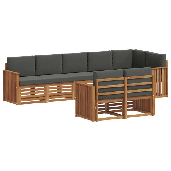 Комплекти дивани с възглавница 8 pcs Натурален и Антрацит