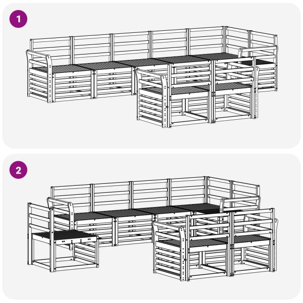 Комплекти дивани 8 pcs Естествен Солидно акациево дърво