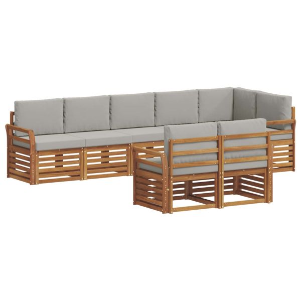 Комплекти дивани с възглавница 8 pcs Естествено и светло сиво