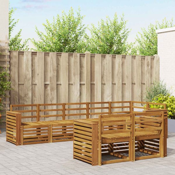 Комплекти дивани 8 pcs Естествен Солидно акациево дърво