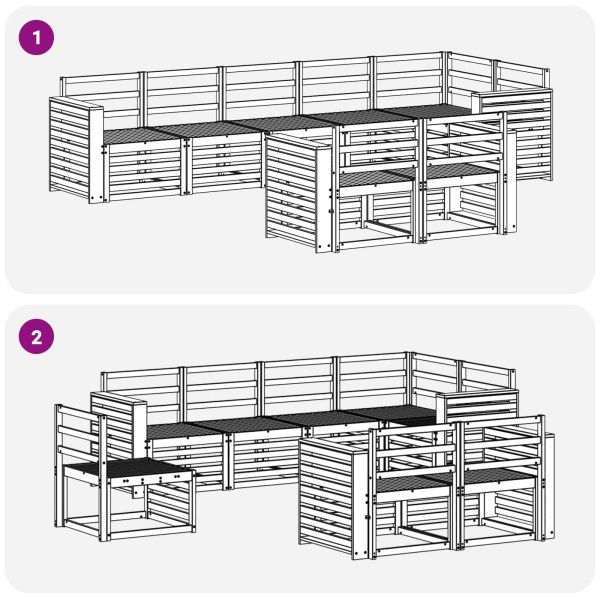 Комплекти дивани 8 pcs Естествен Солидно акациево дърво