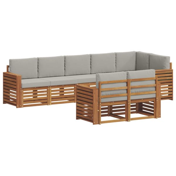 Комплекти дивани с възглавница 8 pcs Естествено и светло сиво