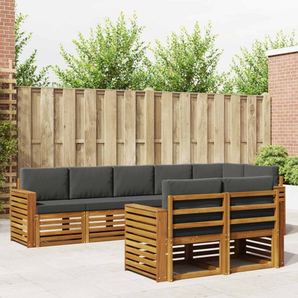 Комплекти дивани с възглавница 8 pcs Натурален и Антрацит